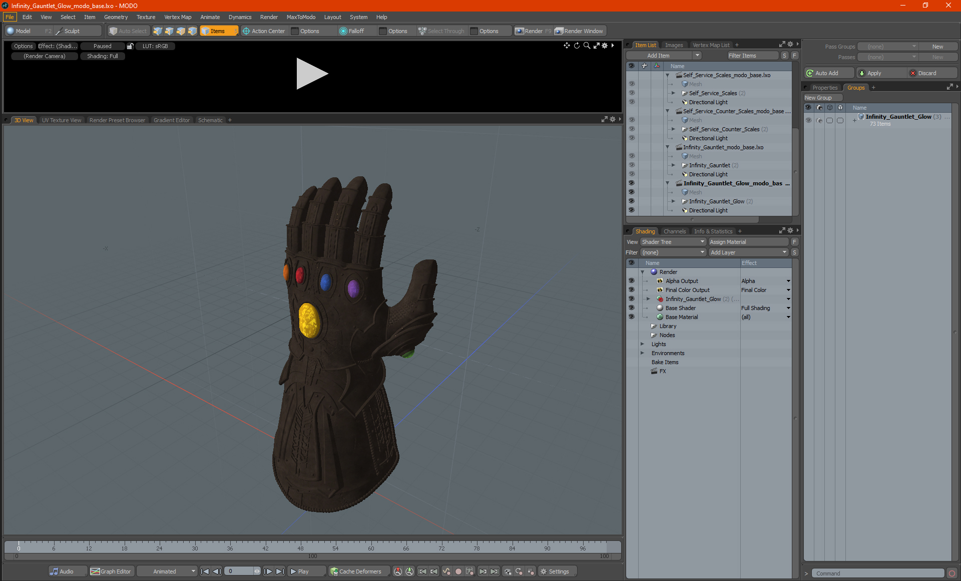 Infinity Gauntlet Glow 3D