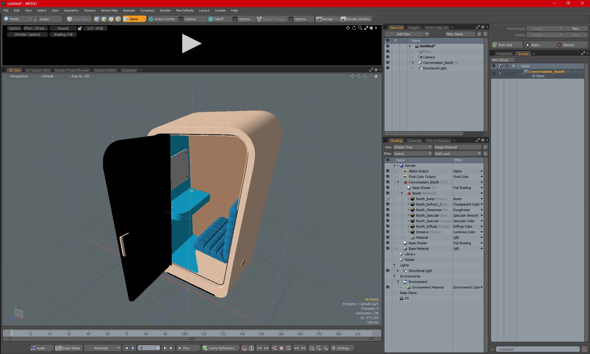 3D Conversation Booth model