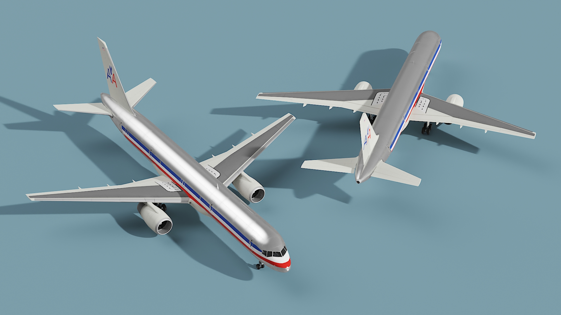 American Airlines Boeing 757 Airliner 3D