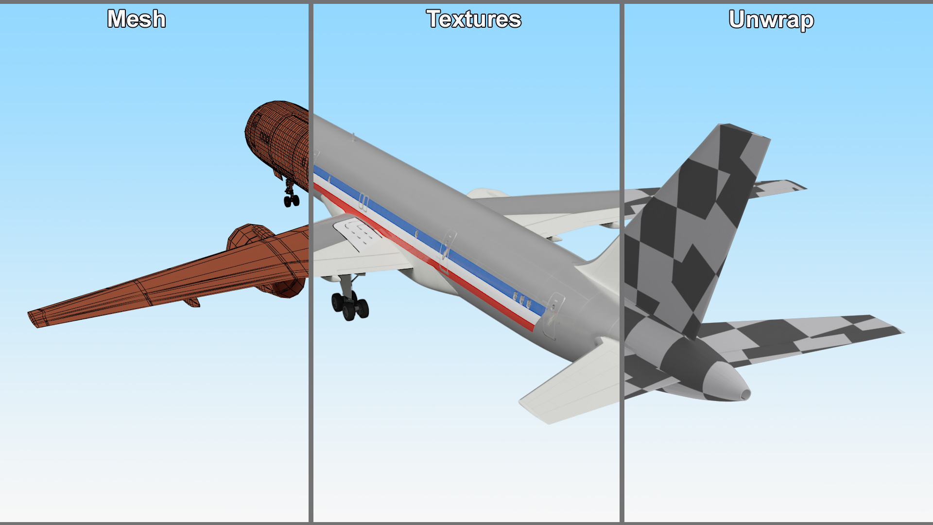 American Airlines Boeing 757 Airliner 3D