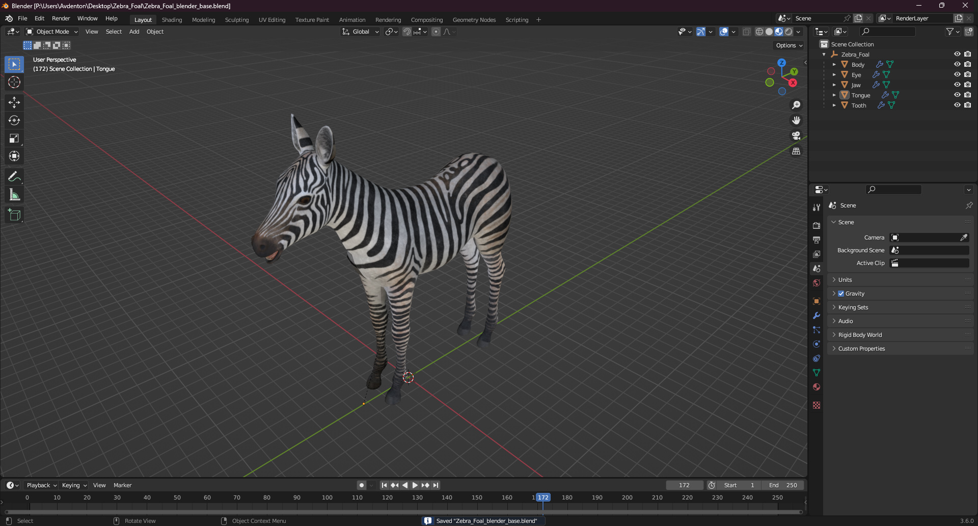 3D model Zebra Foal