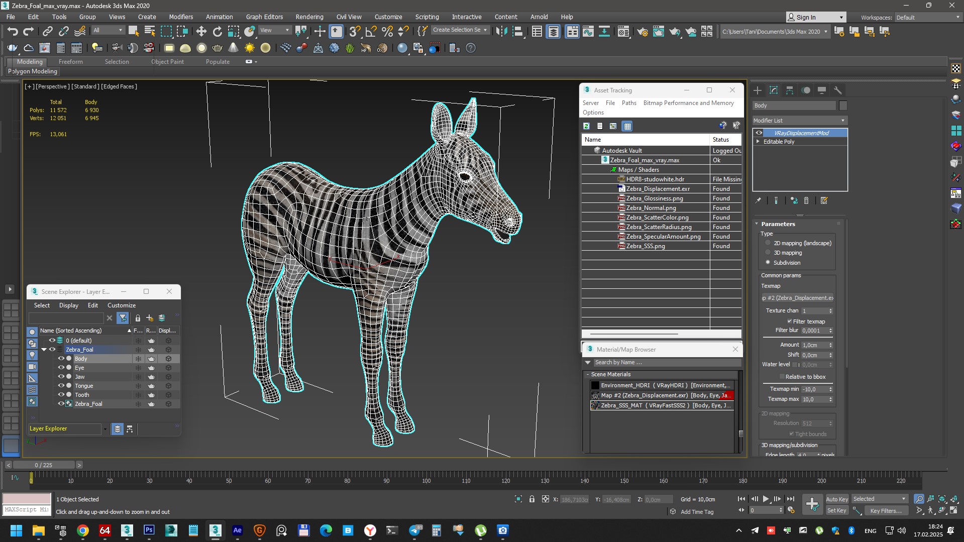 3D model Zebra Foal