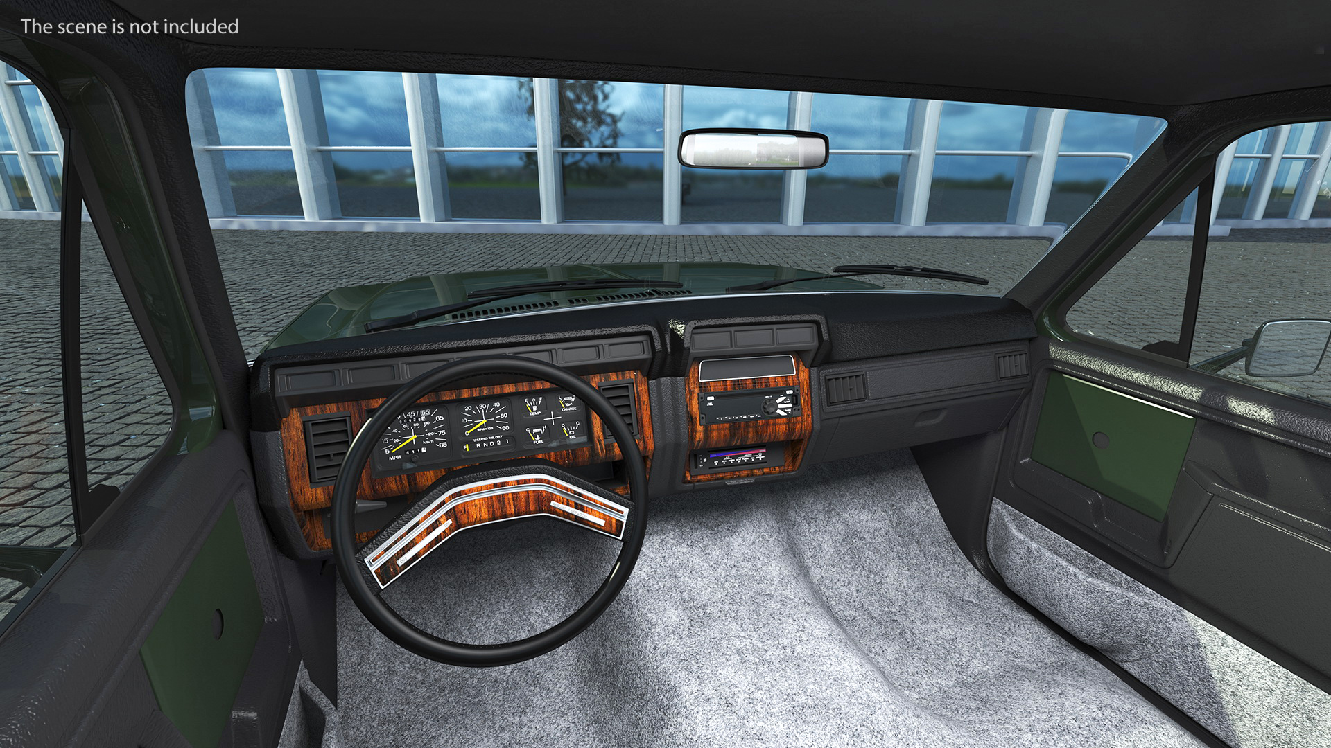 3D Compact Pickup Truck Simple Interior