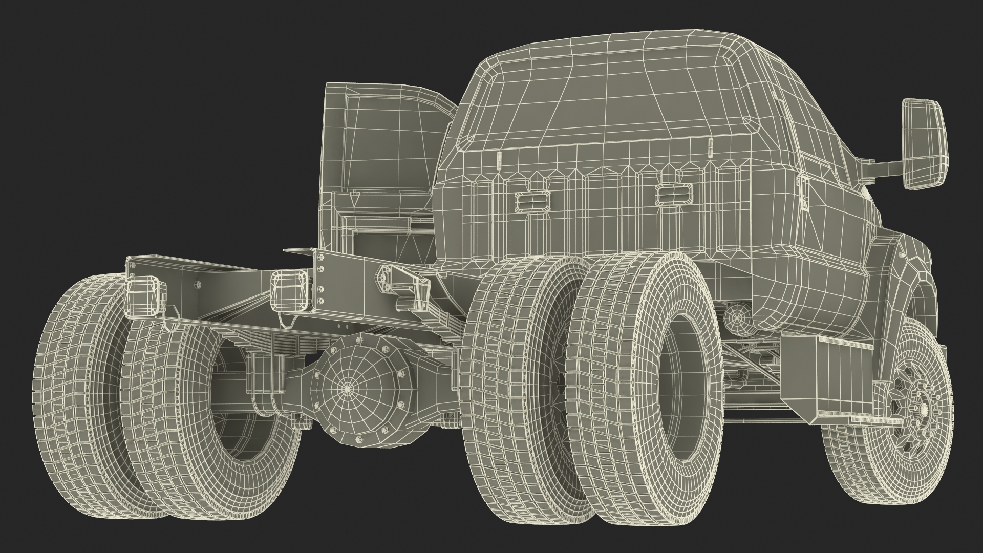 Ford F-650 Crew Cab Chassis Rigged 3D model