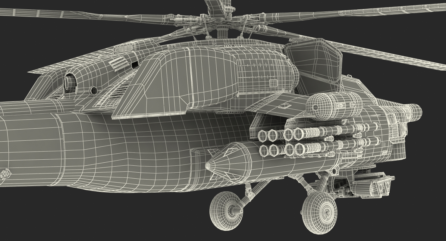 Attack Helicopter MI 28N Havoc with Radar Station 3D model