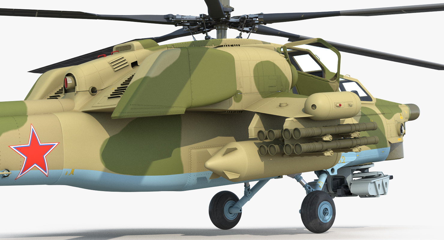 Attack Helicopter MI 28N Havoc with Radar Station 3D model