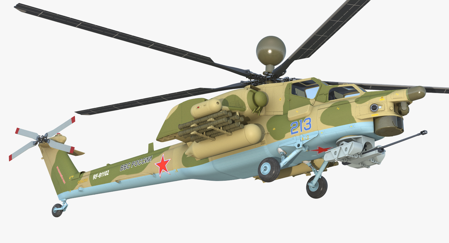 Attack Helicopter MI 28N Havoc with Radar Station 3D model