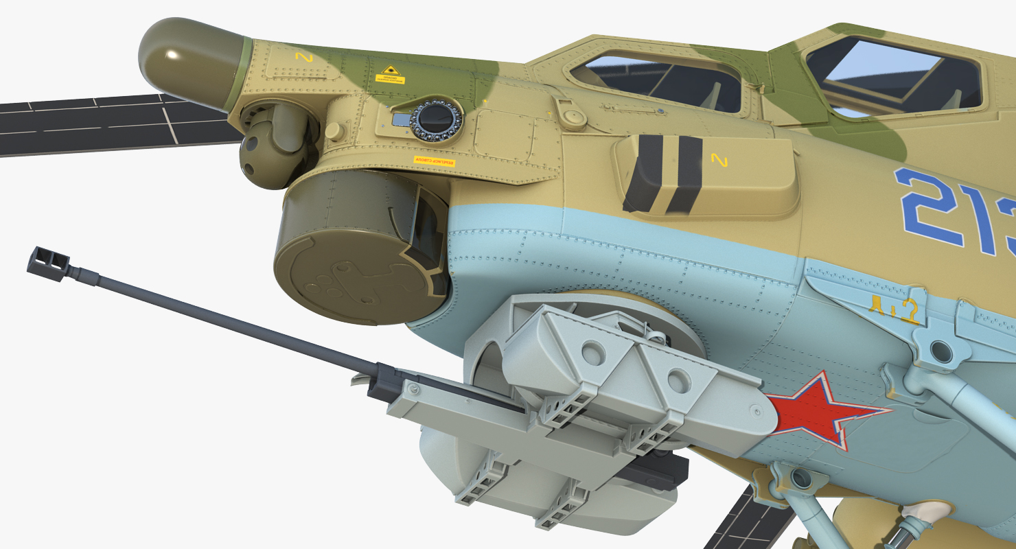 Attack Helicopter MI 28N Havoc with Radar Station 3D model