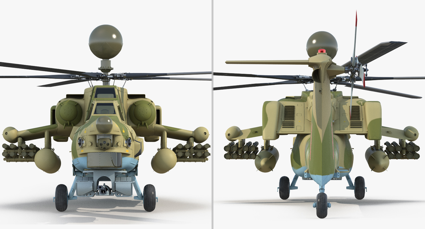 Attack Helicopter MI 28N Havoc with Radar Station 3D model