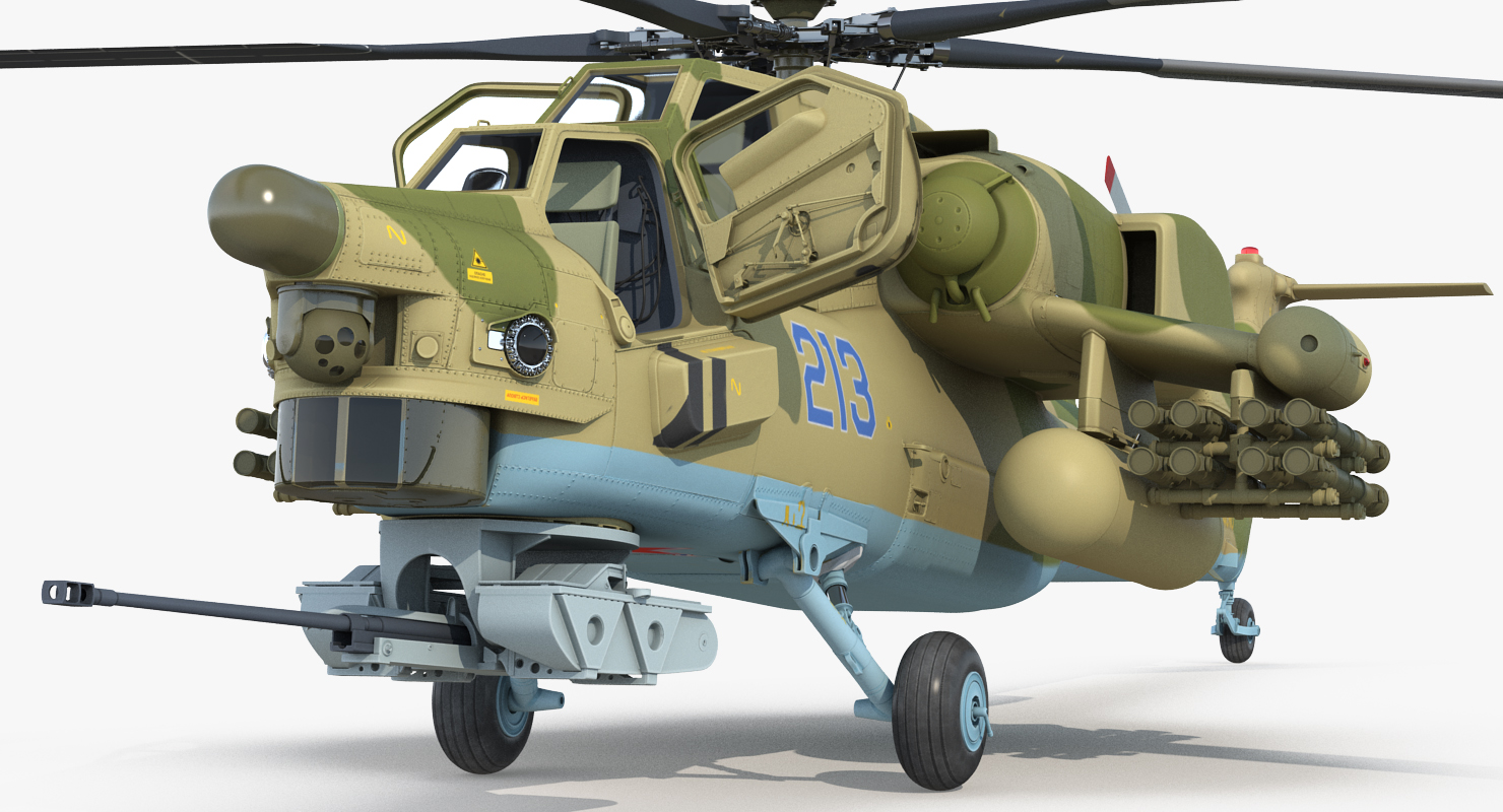 Attack Helicopter MI 28N Havoc with Radar Station 3D model