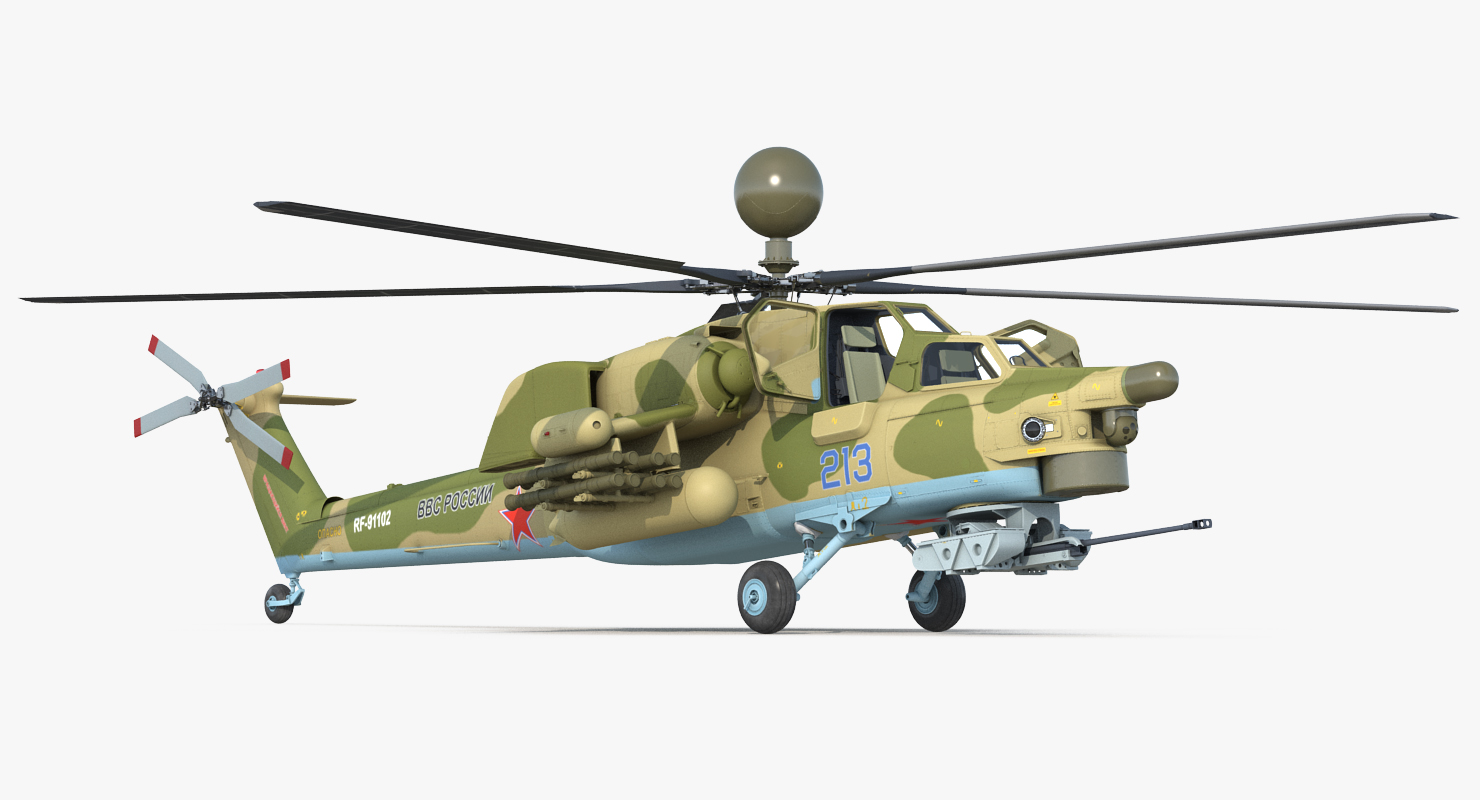 Attack Helicopter MI 28N Havoc with Radar Station 3D model