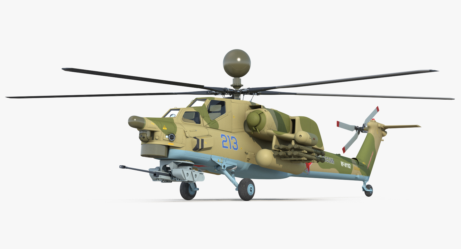 Attack Helicopter MI 28N Havoc with Radar Station 3D model