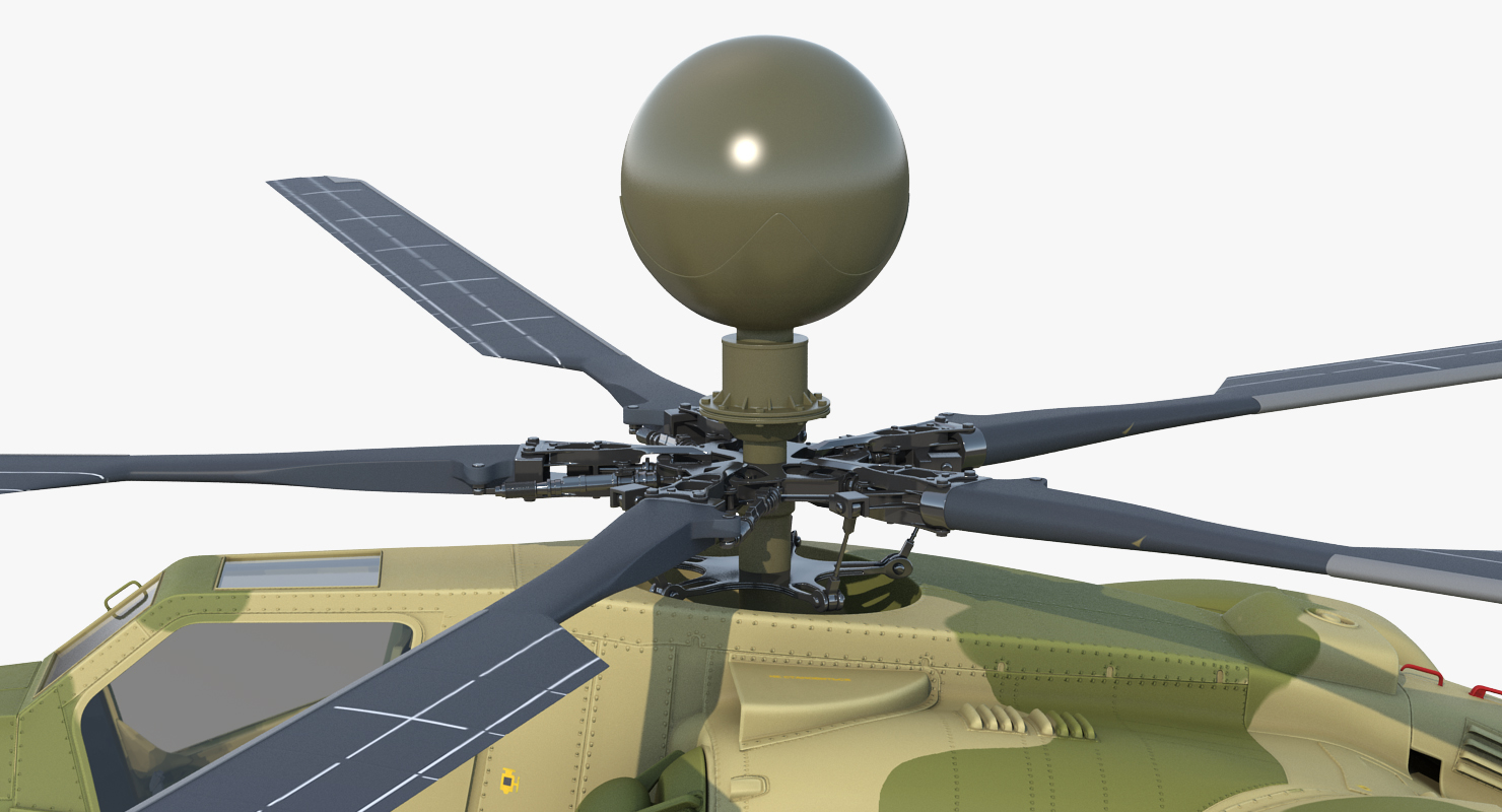 Attack Helicopter MI 28N Havoc with Radar Station 3D model