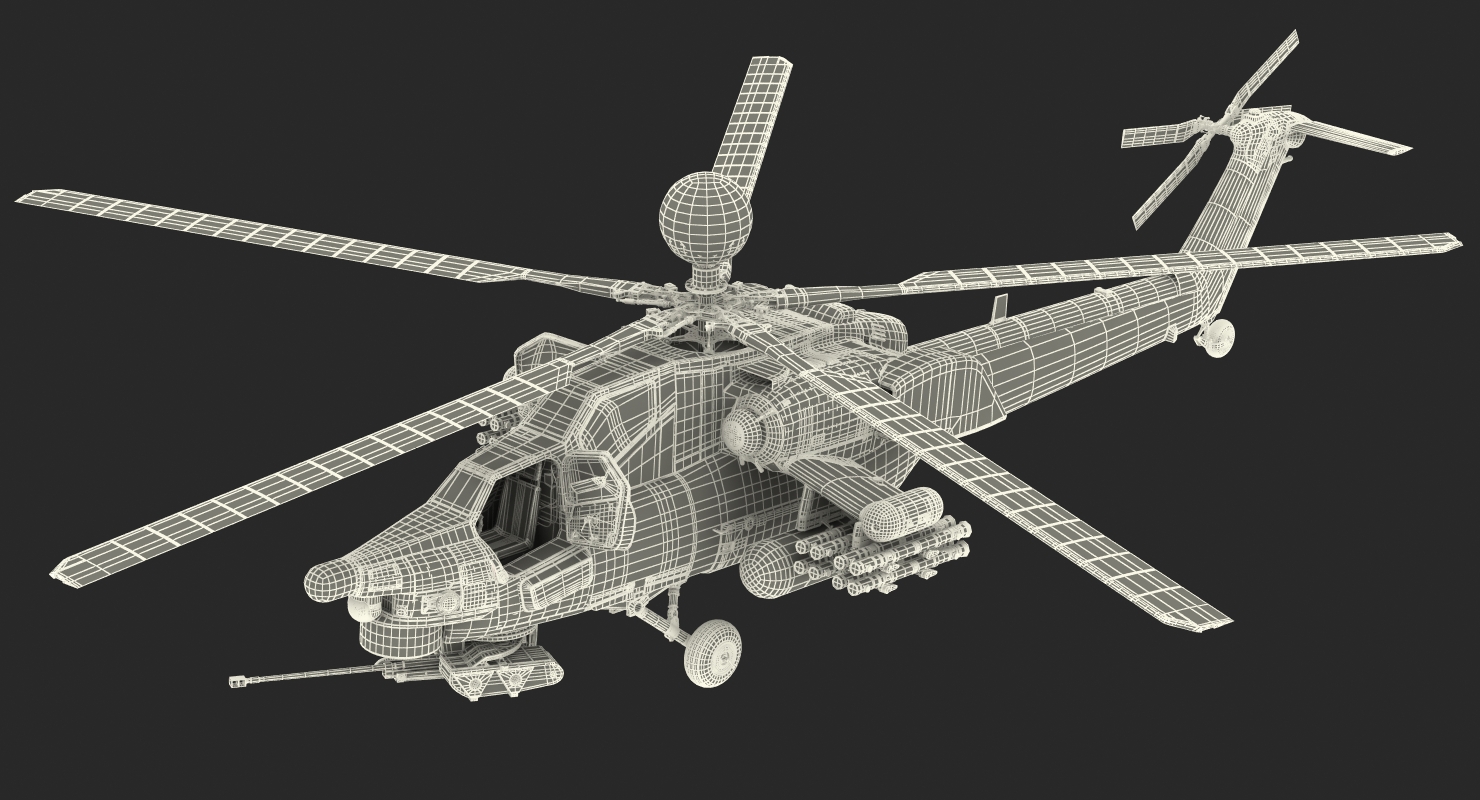 Attack Helicopter MI 28N Havoc with Radar Station 3D model