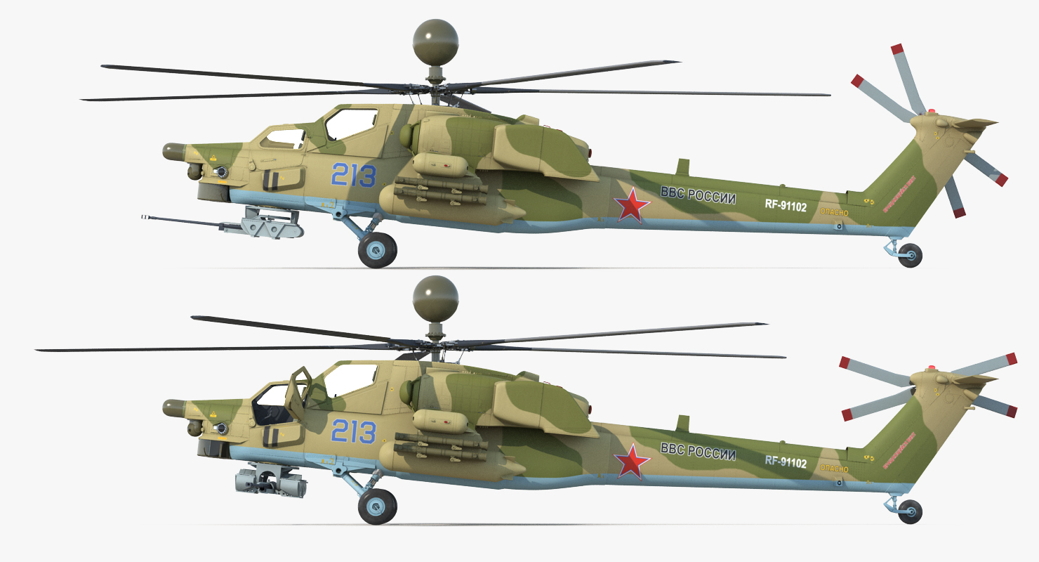 Attack Helicopter MI 28N Havoc with Radar Station 3D model