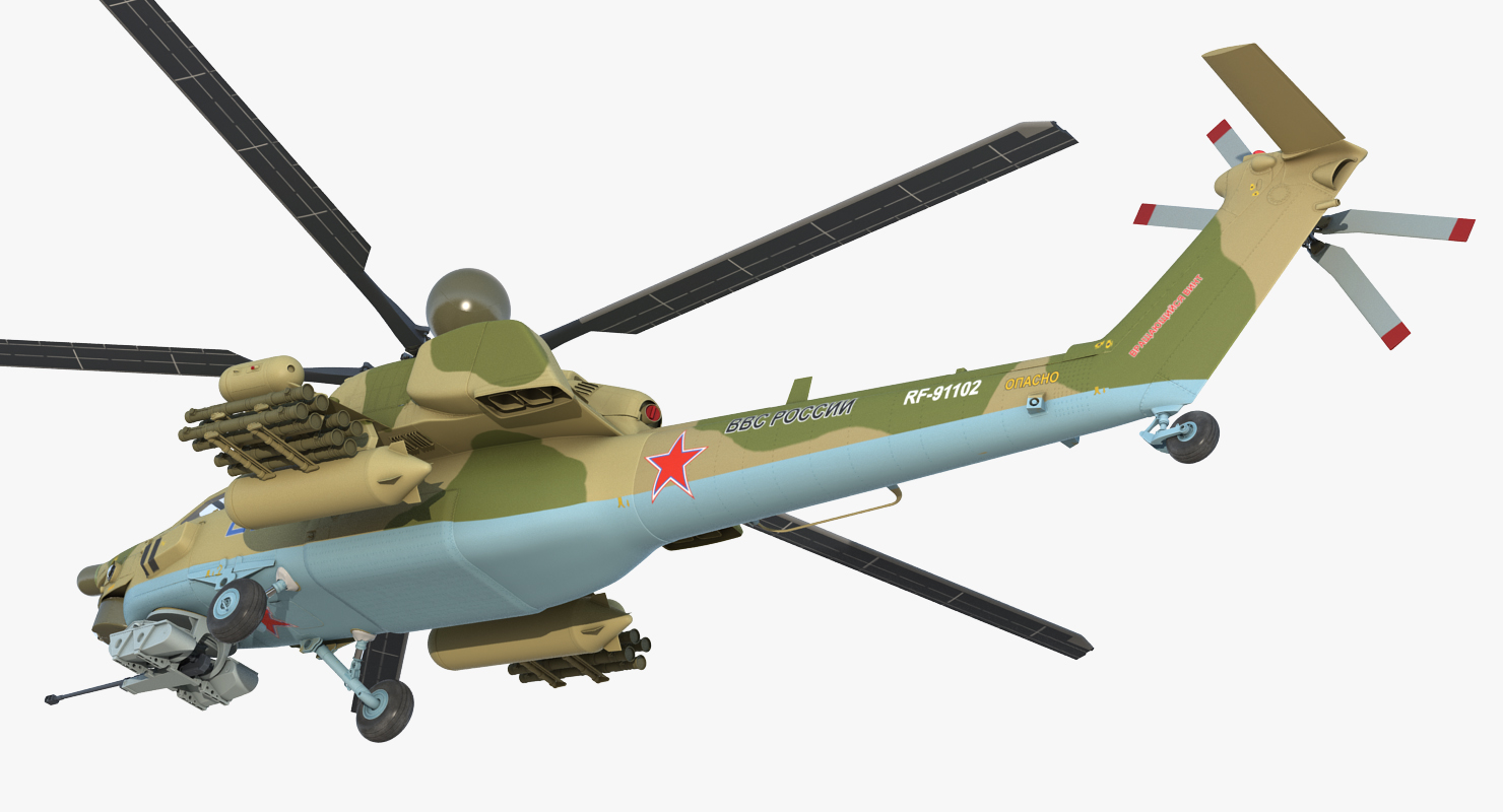 Attack Helicopter MI 28N Havoc with Radar Station 3D model