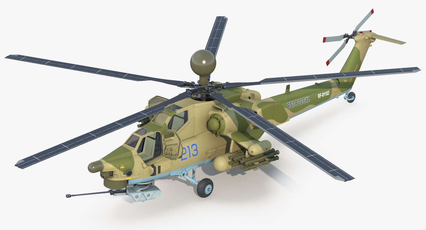 Attack Helicopter MI 28N Havoc with Radar Station 3D model