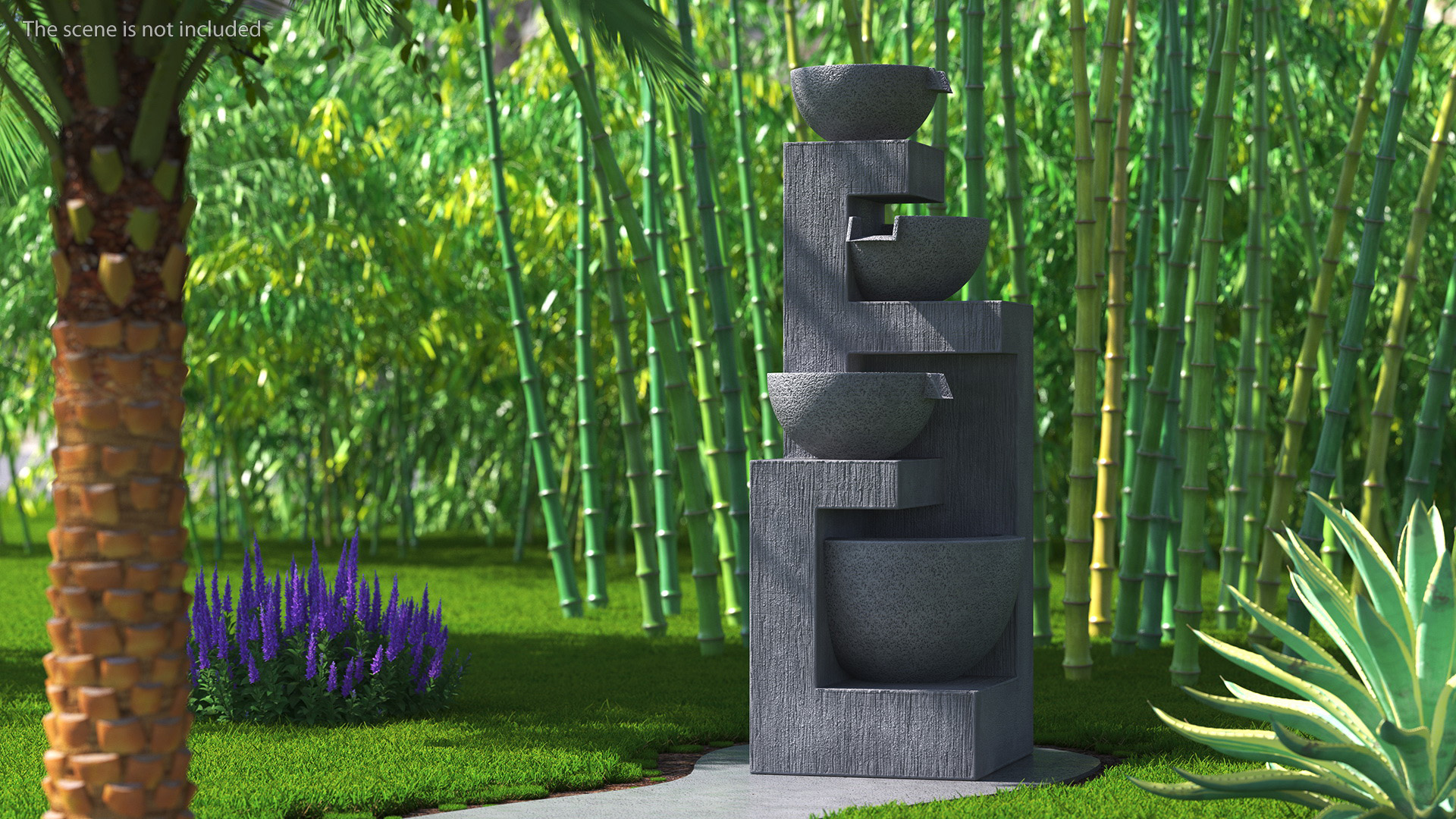 3D model Concrete Garden Fountain Empty