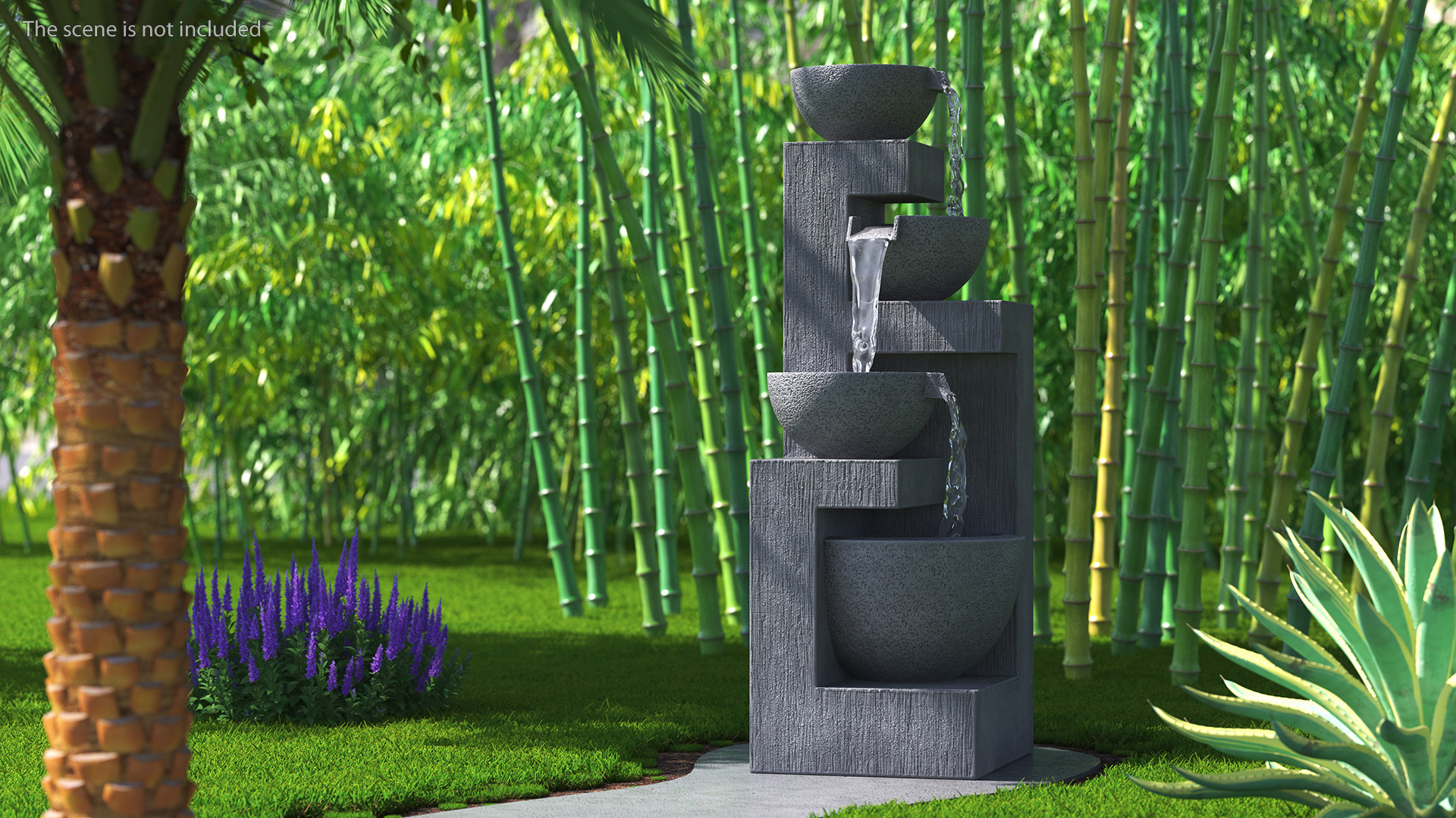 3D model Concrete Garden Fountain Empty