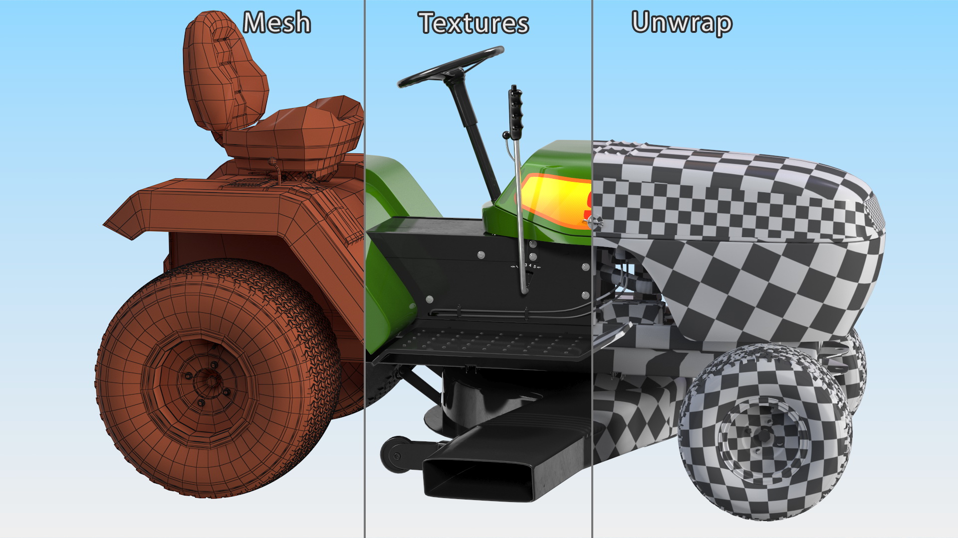 3D Snapper Lawn Tractor Rigged for Cinema 4D