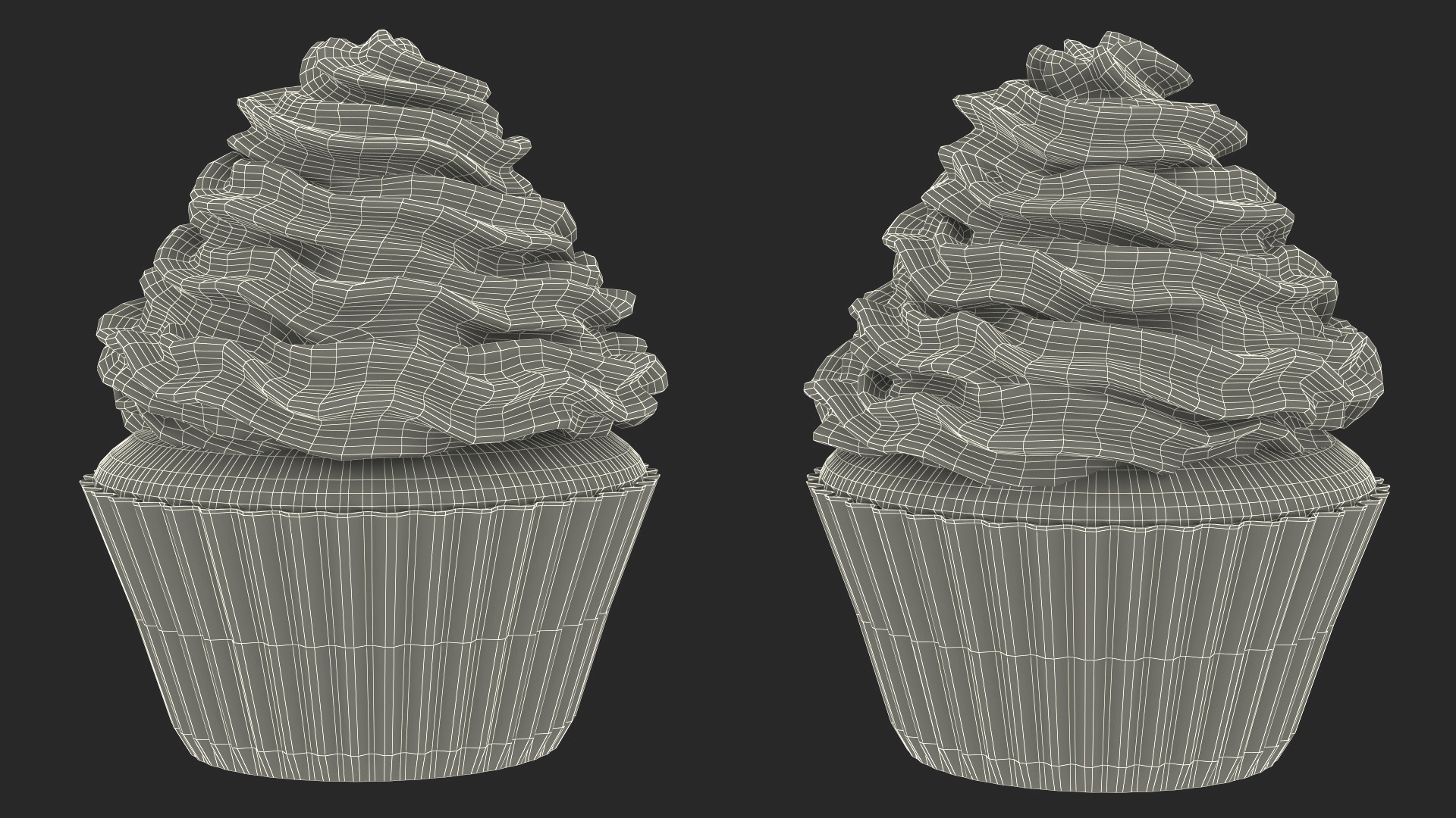 3D model Chocolate Muffin with Whipped Cream