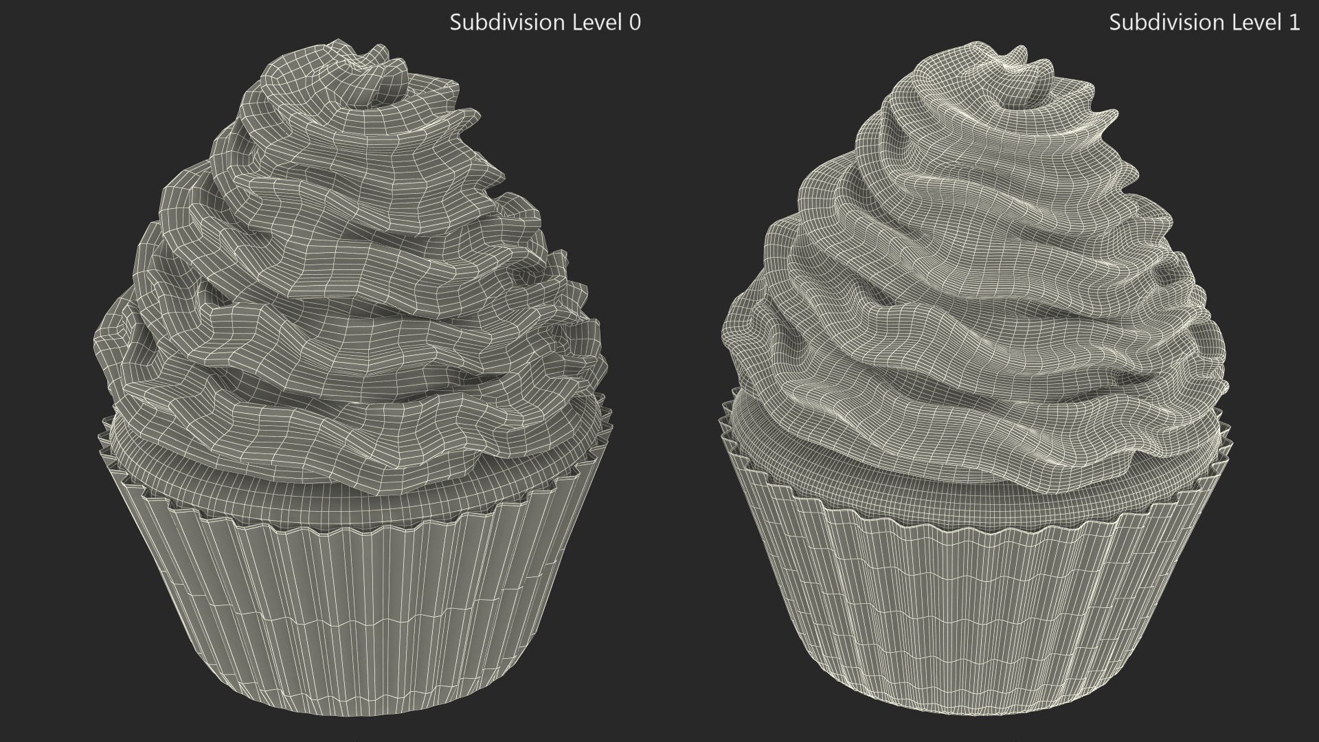 3D model Chocolate Muffin with Whipped Cream