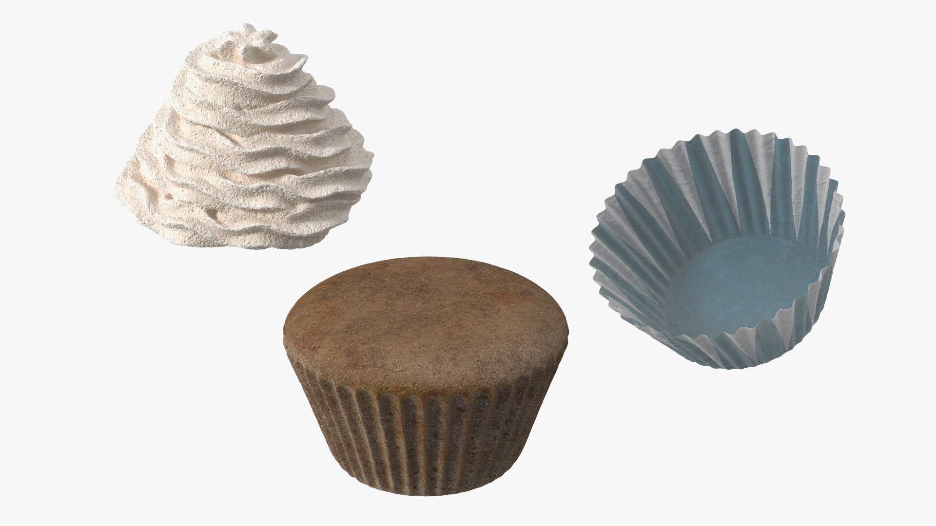 3D model Chocolate Muffin with Whipped Cream