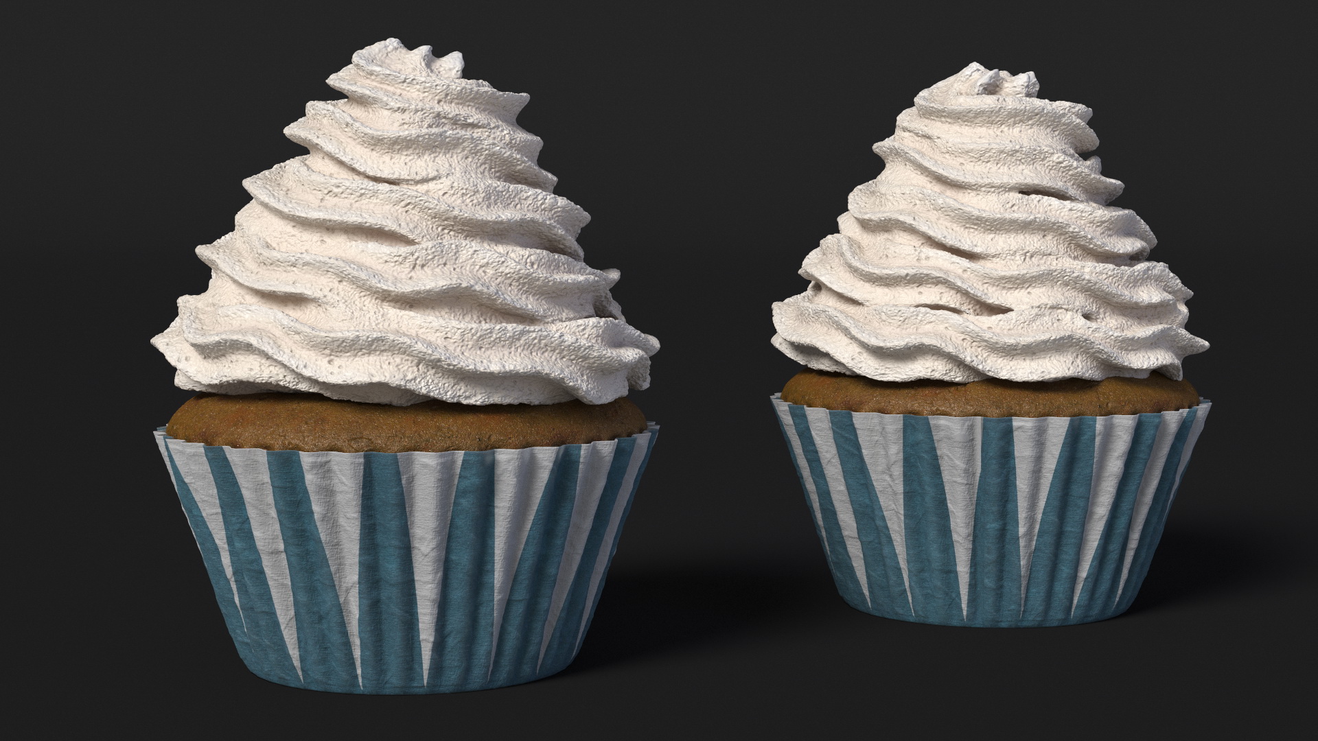 3D model Chocolate Muffin with Whipped Cream