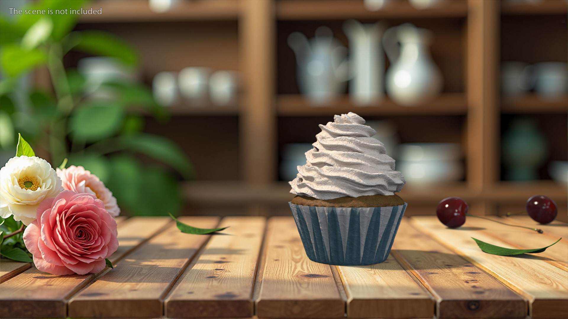 3D model Chocolate Muffin with Whipped Cream