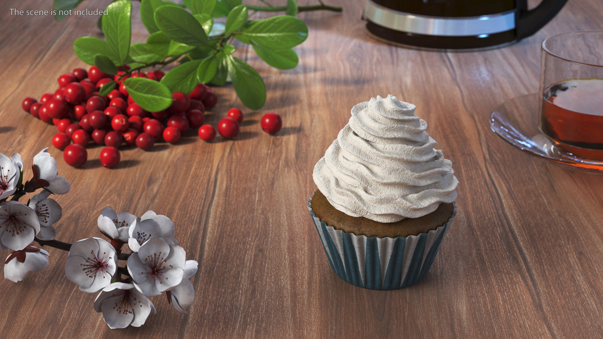 3D model Chocolate Muffin with Whipped Cream