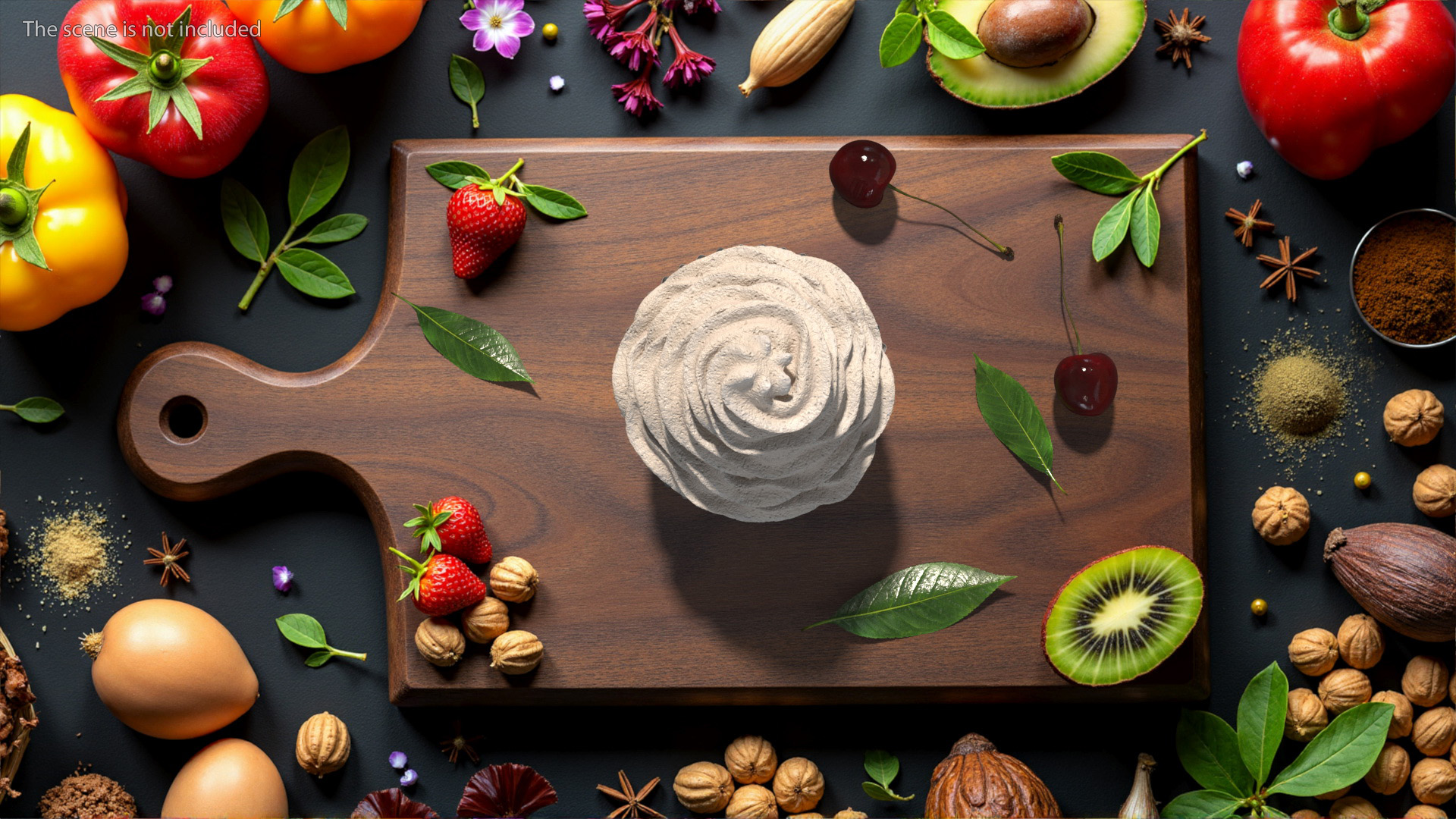 3D model Chocolate Muffin with Whipped Cream