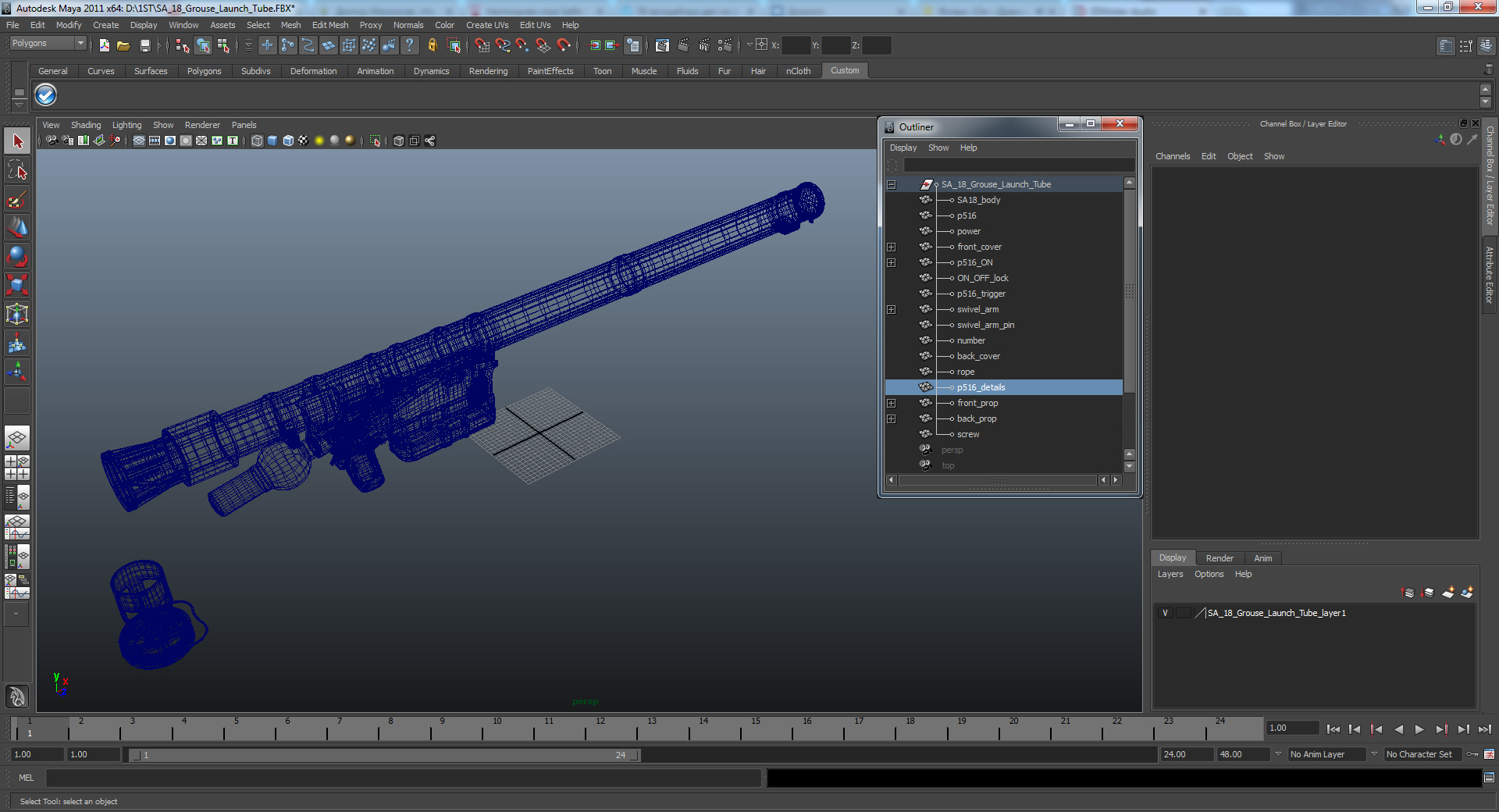 SA 18 Grouse Launch Tube 3D model