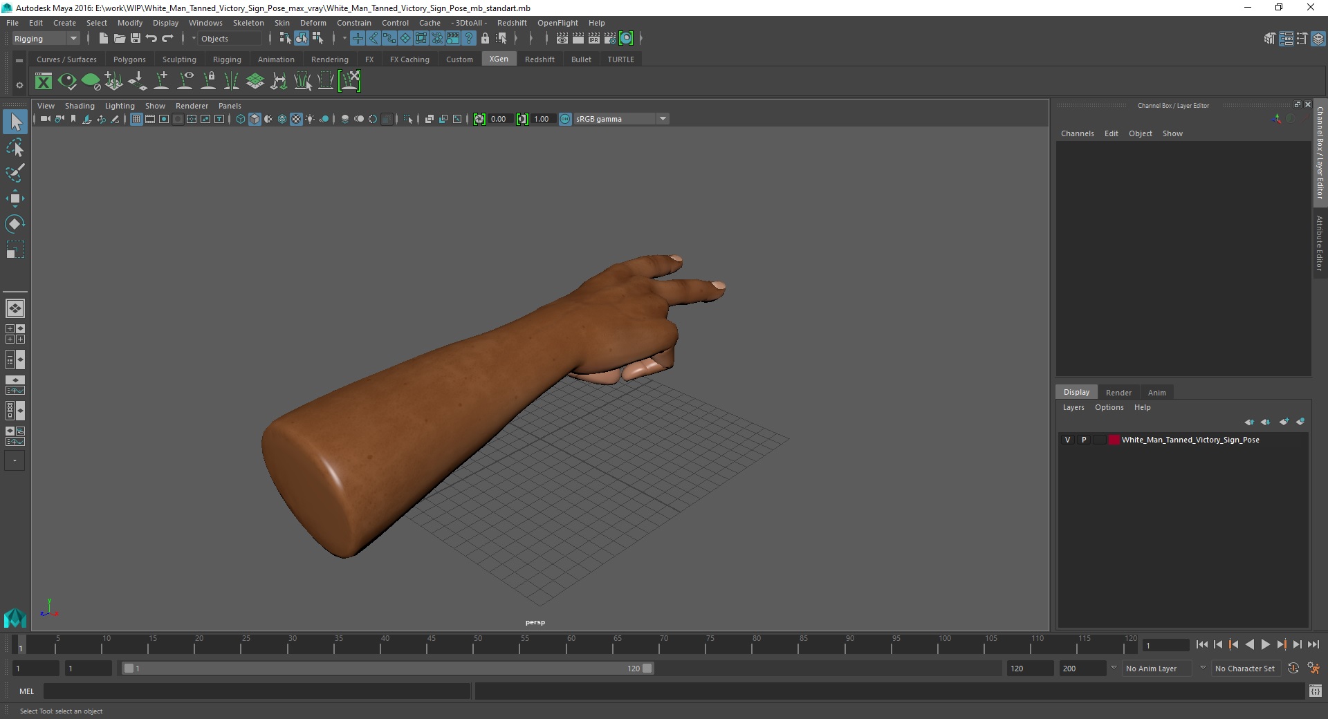 White Man Tanned Victory Sign Pose 3D model