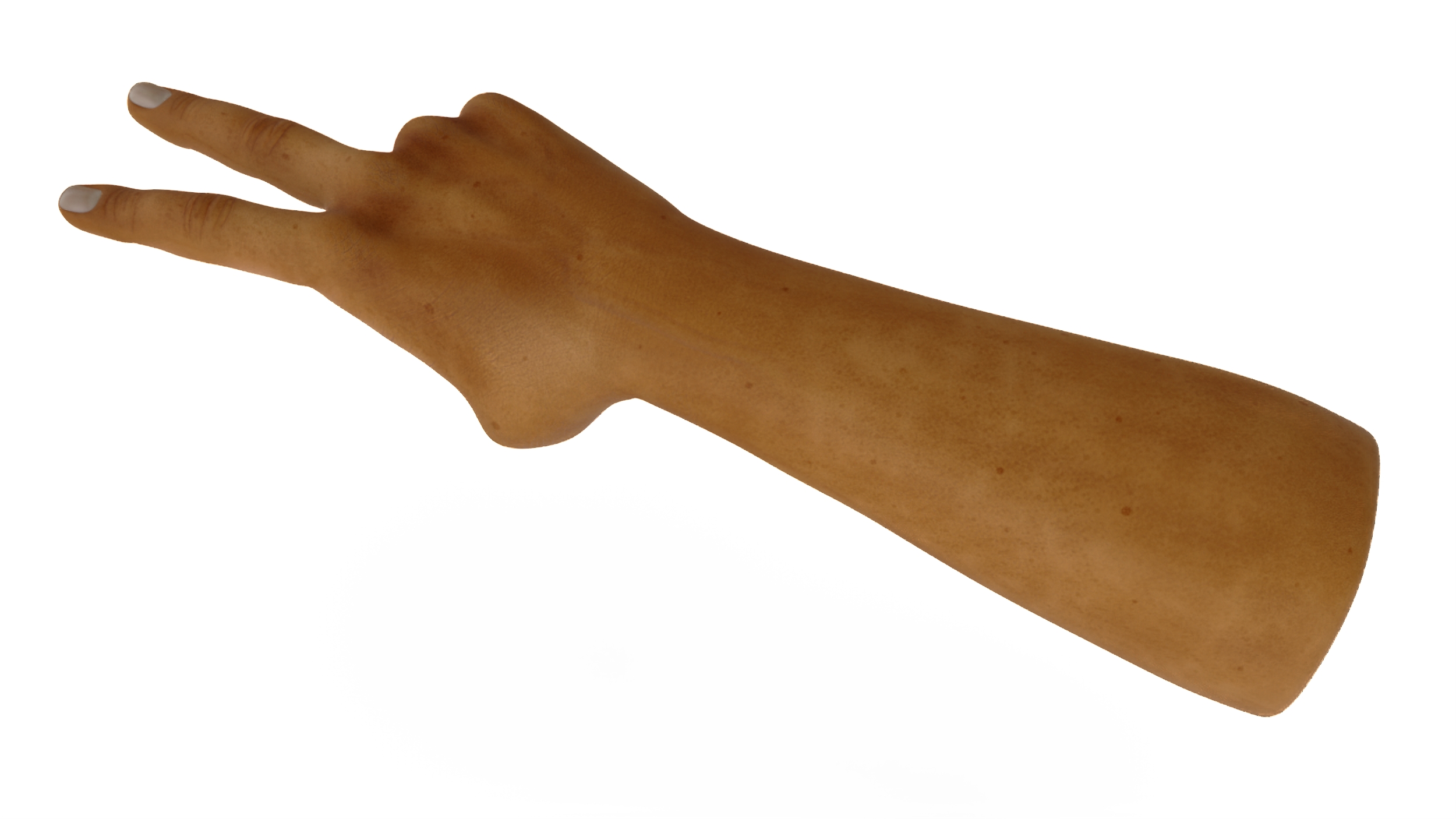 White Man Tanned Victory Sign Pose 3D model