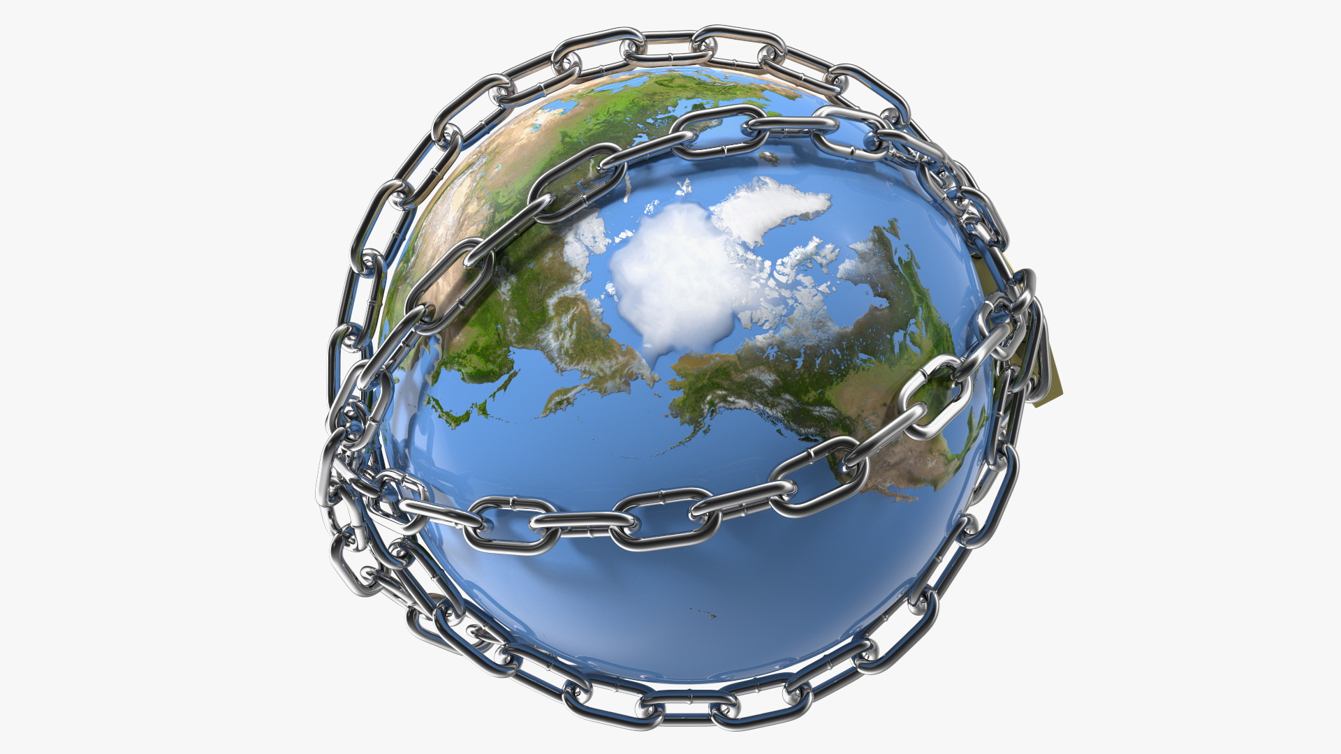 3D Earth Stylized with Chains