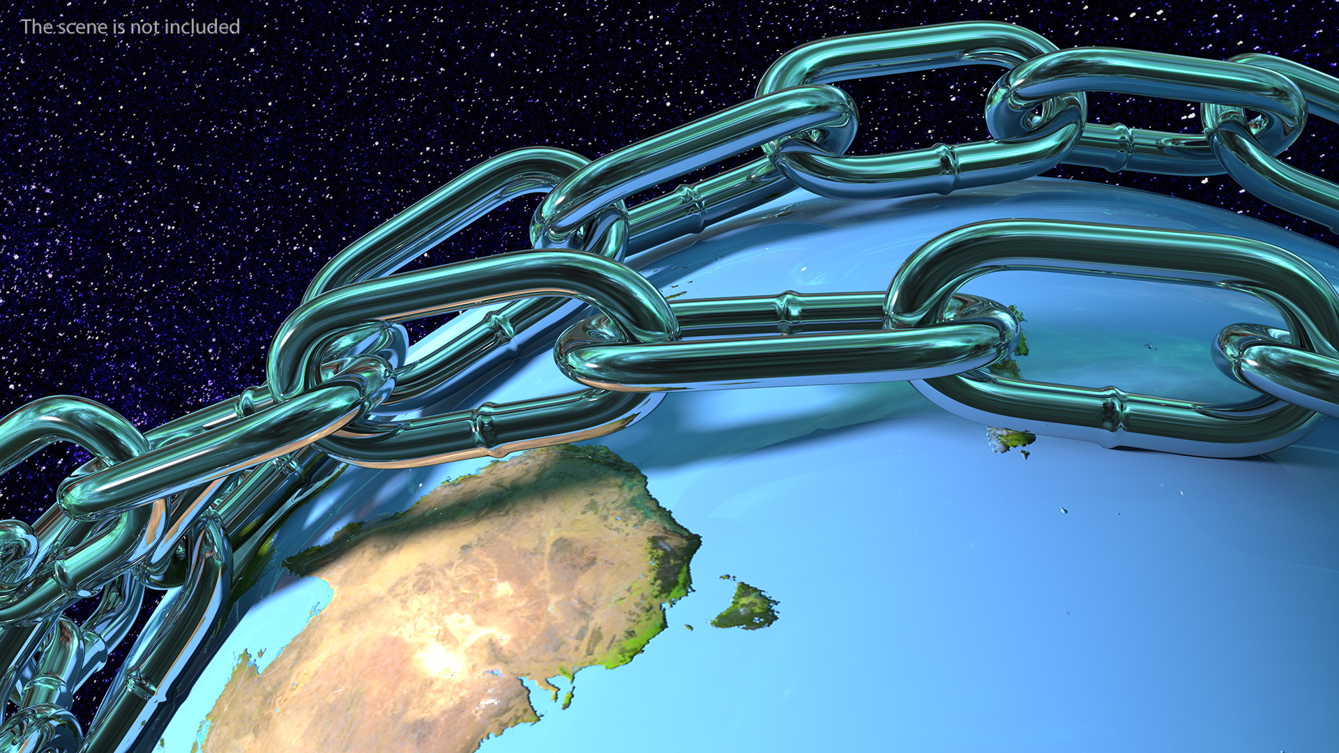 3D Earth Stylized with Chains