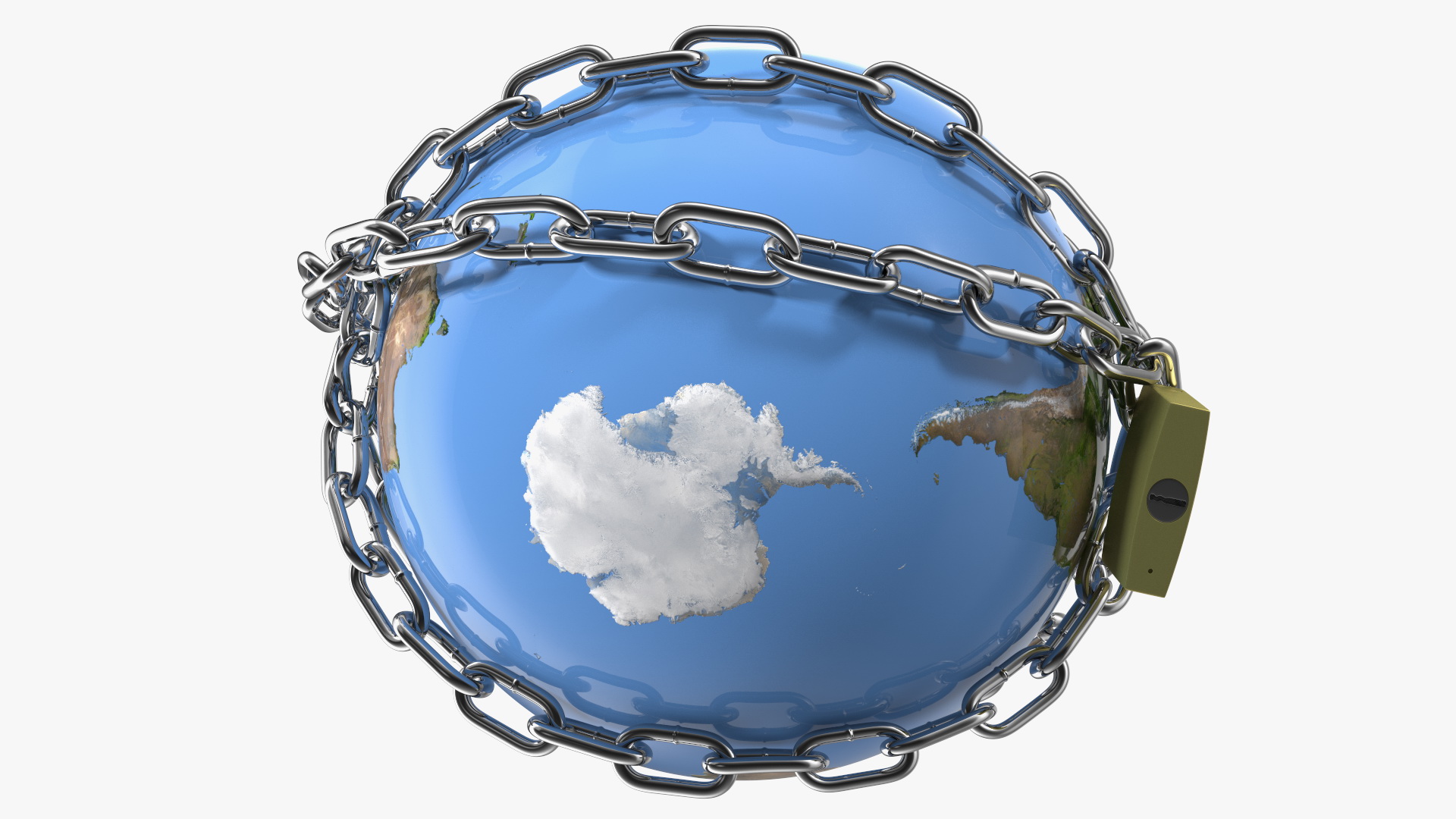 3D Earth Stylized with Chains