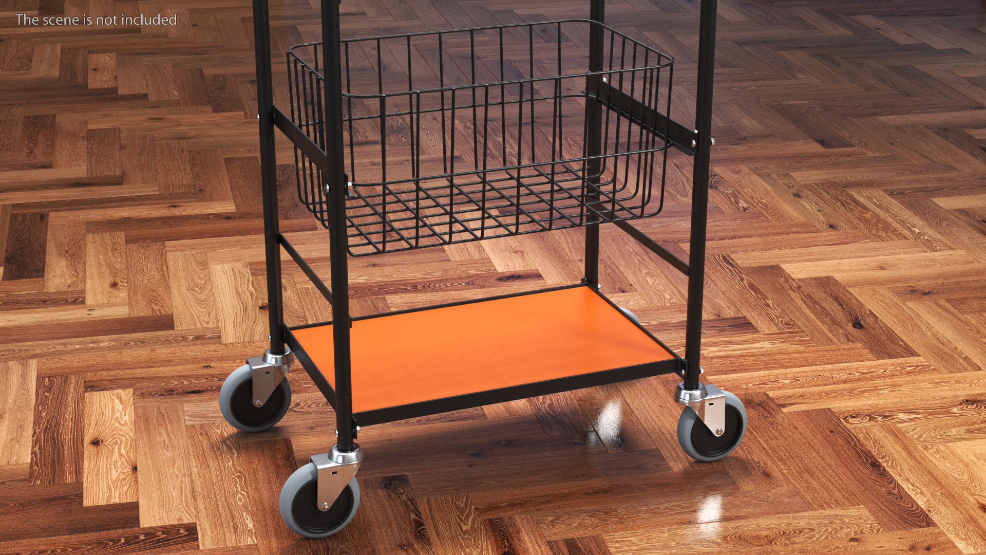 3D model Wire Basket Trolley Black