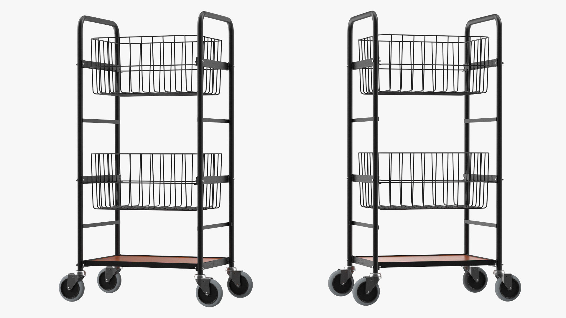 3D model Wire Basket Trolley Black