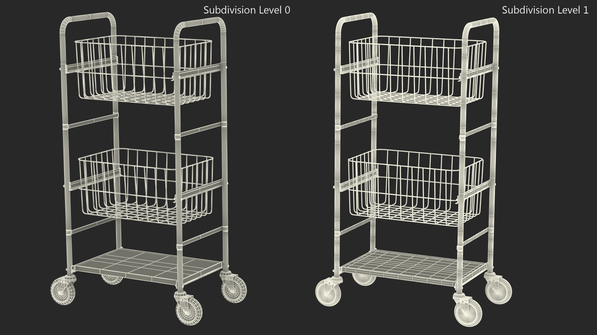 3D model Wire Basket Trolley Black