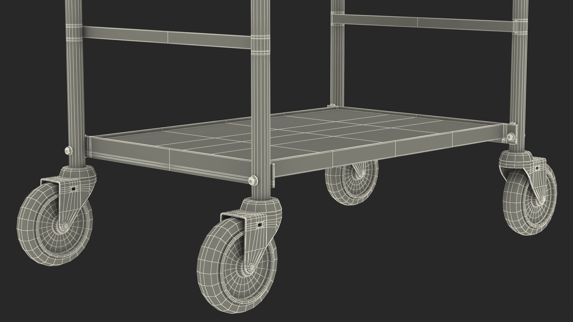 3D model Wire Basket Trolley Black