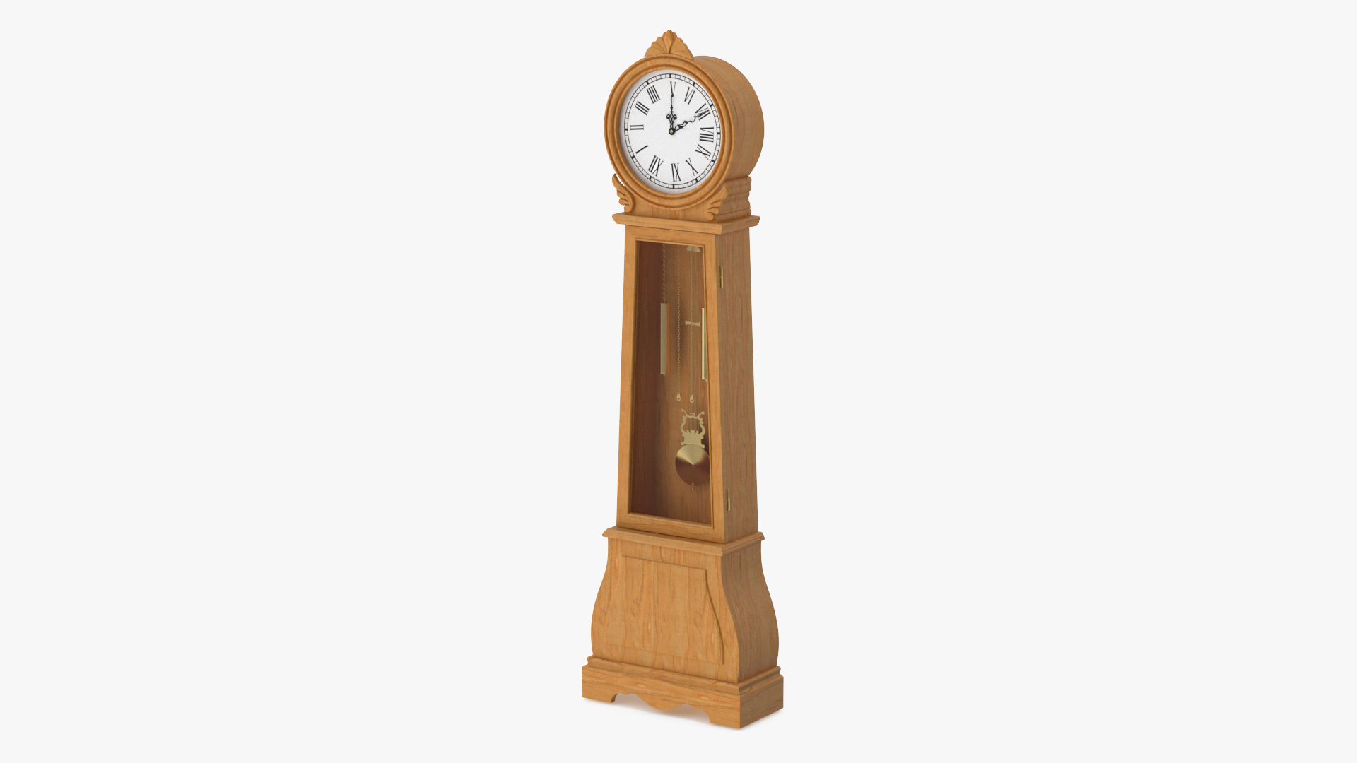 Retro Grandfather Clock Light Wood 3D model