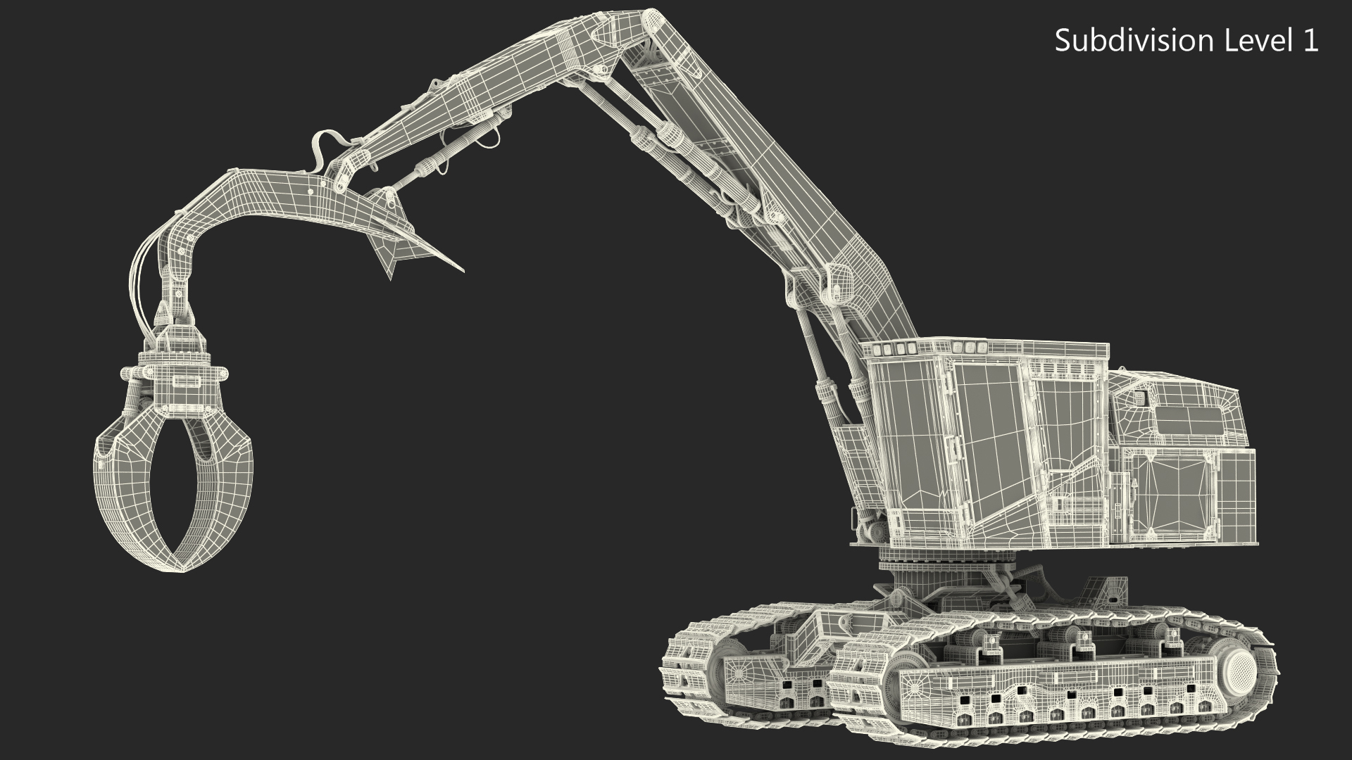 3D model Tigercat 855D Tracked Knuckleboom Loader