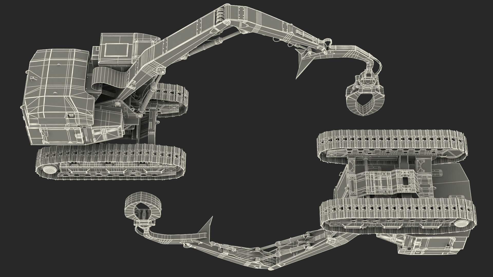 3D model Tigercat 855D Tracked Knuckleboom Loader