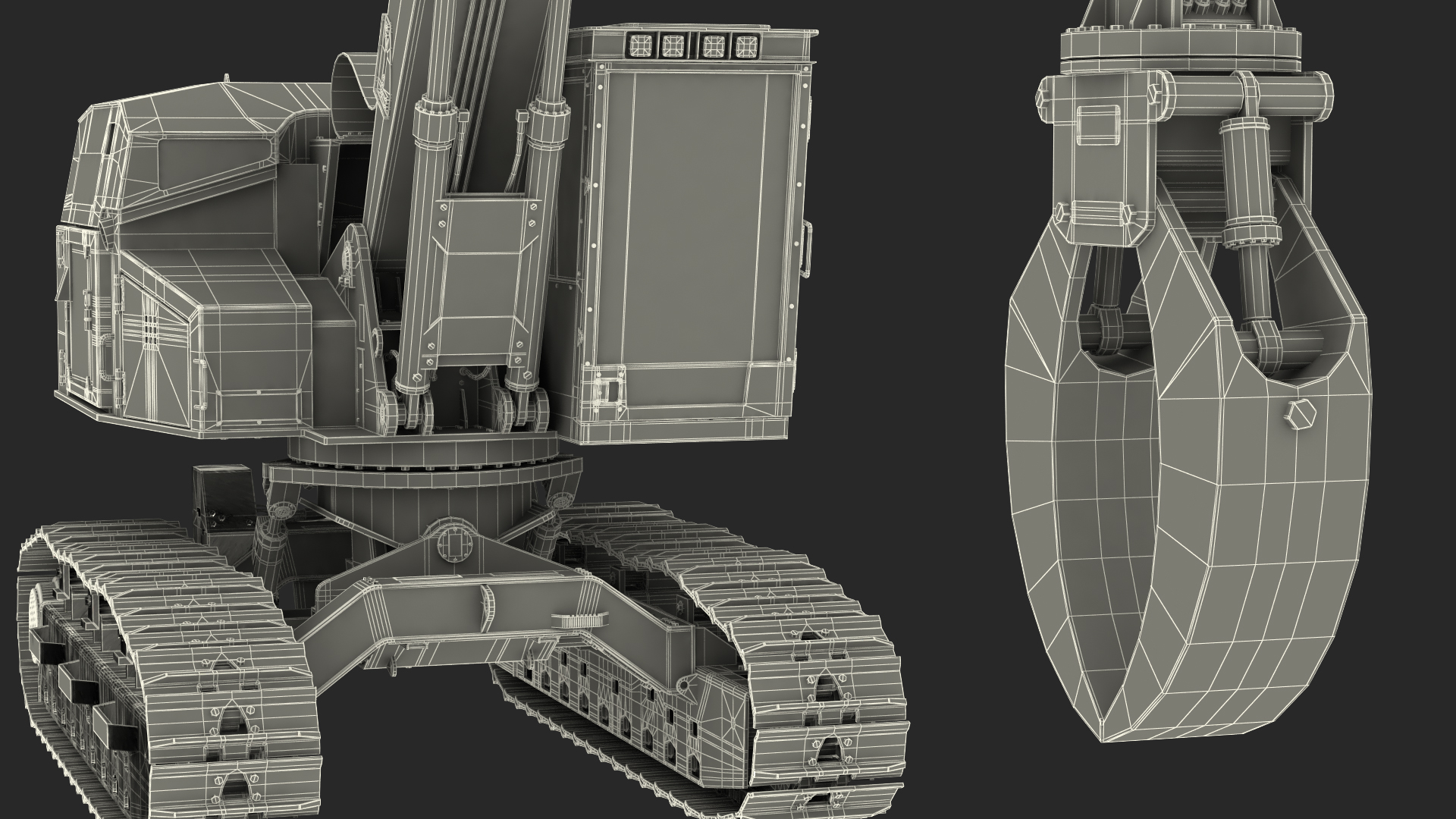 3D model Tigercat 855D Tracked Knuckleboom Loader