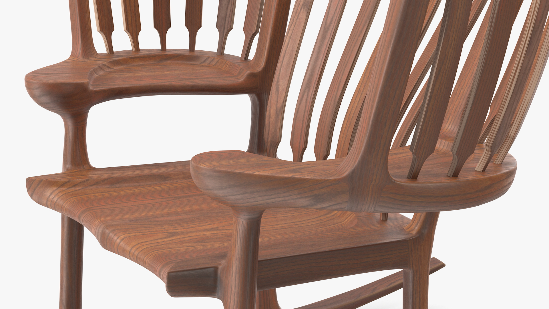 Three Seat Rocking Chair 3D model