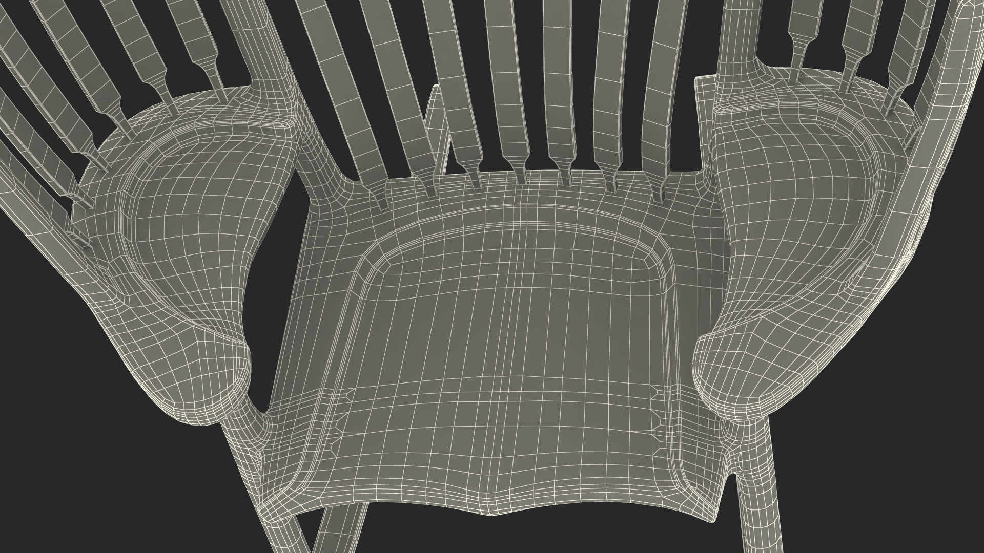 Three Seat Rocking Chair 3D model