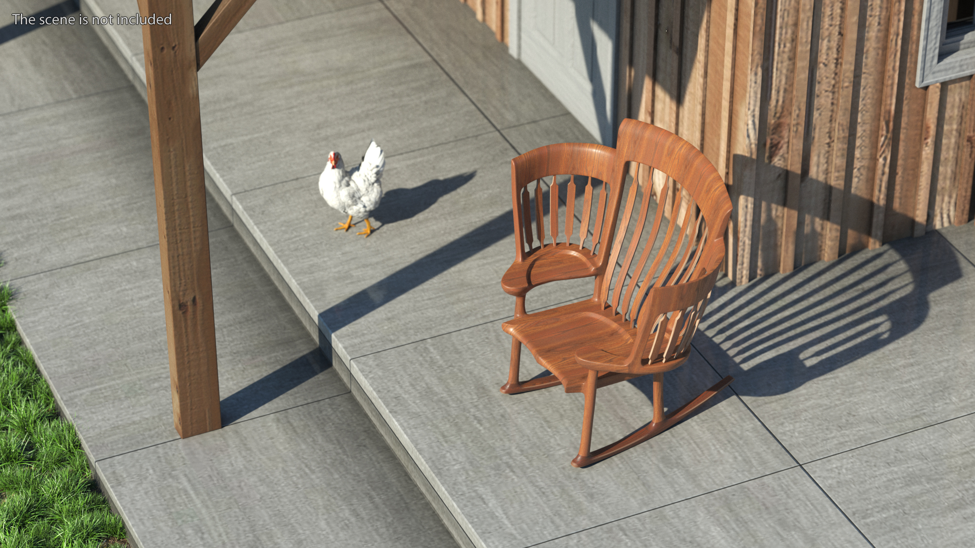 Three Seat Rocking Chair 3D model