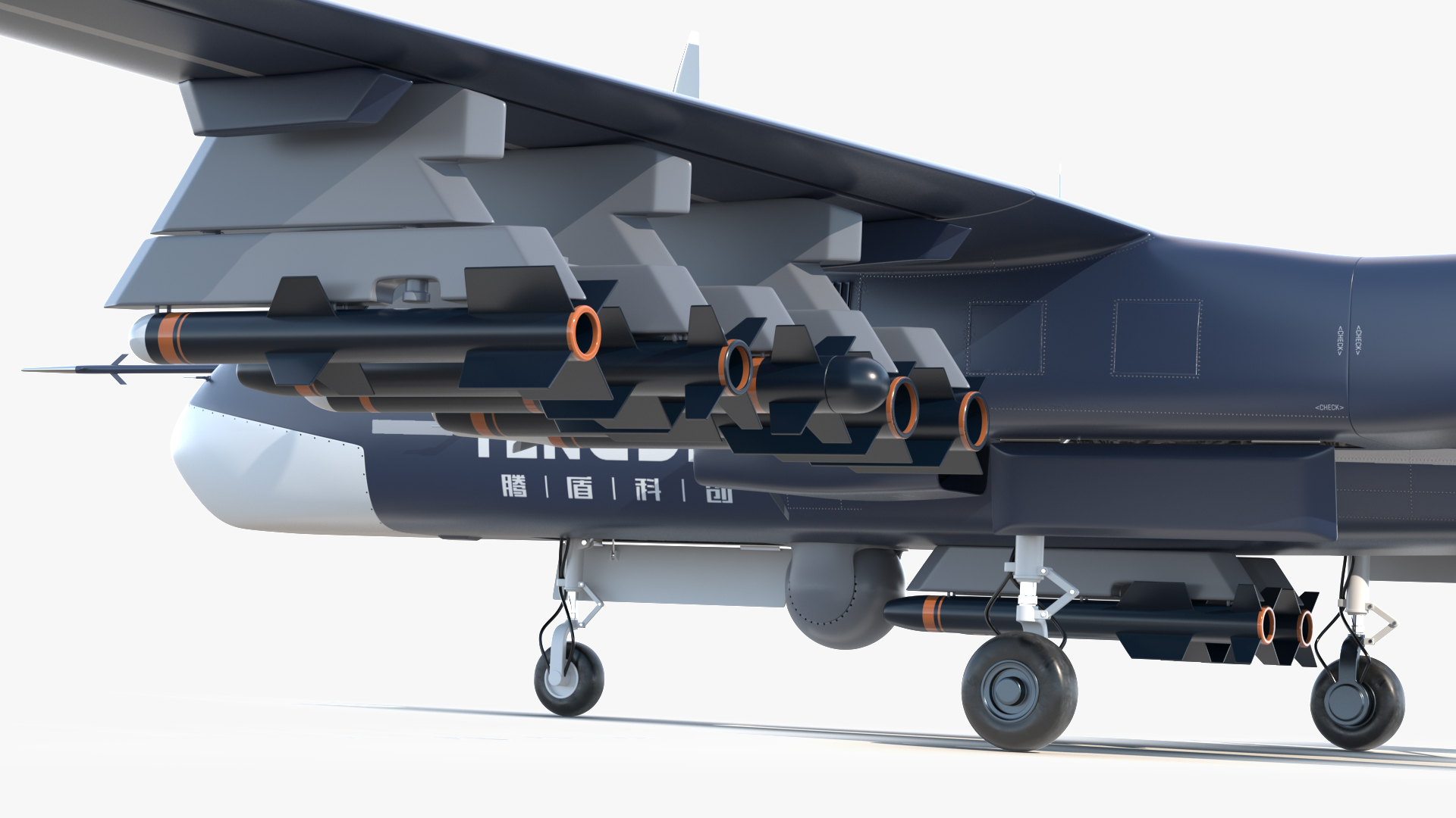 3D model Tengden TB-001 Carrying Blue Arrow LJ-7 Missiles Rigged