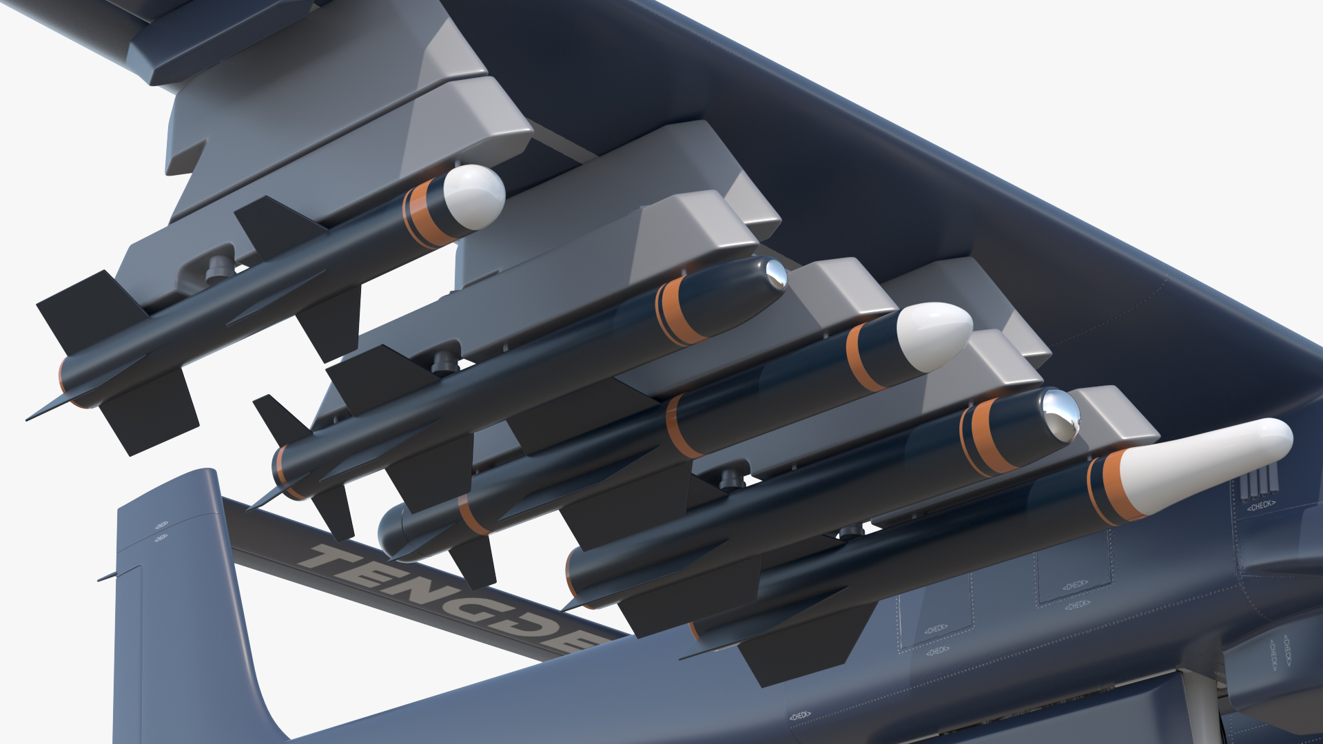 3D model Tengden TB-001 Carrying Blue Arrow LJ-7 Missiles Rigged